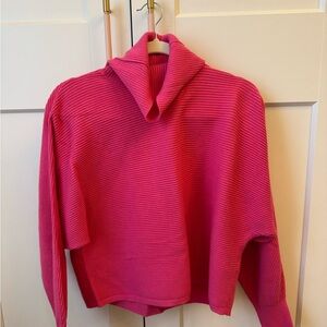 Old Navy Pink Cowl Neck Sweater with Ribbed Knit